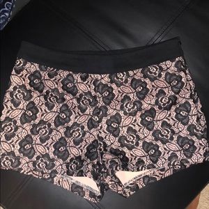 Black & Pink Lace Dressy Shorts